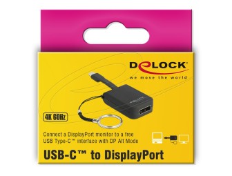 DeLock USB Type-C Adapter to DisplayPort (DP Alt Mode) 4K 60 Hz Key Chain