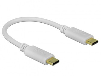 DeLock USB Type-C Charging Cable 15cm PD100 W with E-Marker White