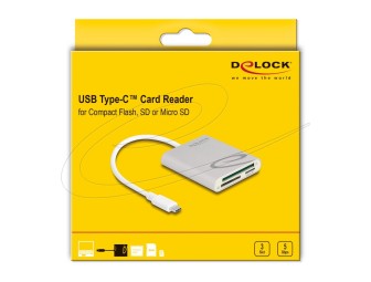 DeLock USB Type-C for Compact Flash Card Reader Black