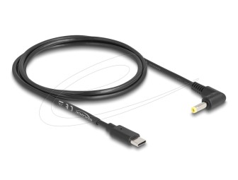 DeLock USB Type-C Power Cable to DC 4.0 x 1.7 mm male angled 1,5m Black