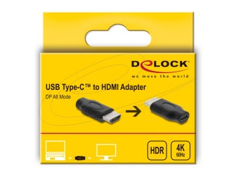 DeLock USB Type-C to HDMI 4K 60Hz adapter Black