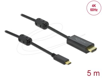 DeLock USB Type-C to HDMI Cable (DP Alt Mode) 4K 60 Hz 5m Black