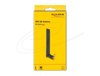 DeLock WiFi 6E Antenna RP-SMA plug  3dBi Black