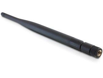 DeLock WLAN 802.11 b/g/n Antenna RP-SMA plug 5 dBi omnidirectional with tilt joint Black
