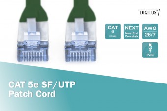 Digitus CAT 5e SF-UTP patch cord, Cu, PVC