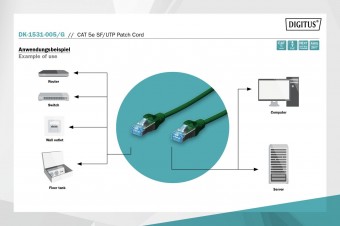 Digitus CAT 5e SF-UTP patch cord, Cu, PVC