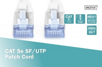 Digitus CAT 5e SF-UTP patch cord, Cu, PVC