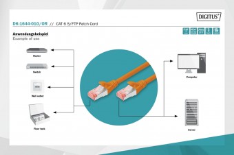 Digitus CAT 6 S-FTP patch cord, Cu, LSZH