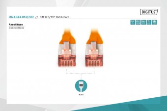 Digitus CAT 6 S-FTP patch cord, Cu, LSZH