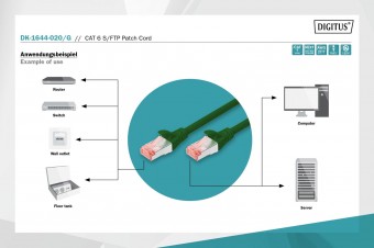 Digitus CAT 6 S-FTP patch cord, Cu, LSZH