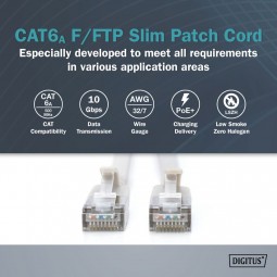Digitus CAT6A F-FTP Patch Cable 0,5m Grey