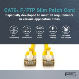 Digitus CAT6A F-FTP Patch Cable 1,5m Yellow