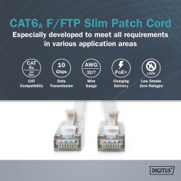 Digitus CAT6A F-FTP Patch Cable 1m Grey