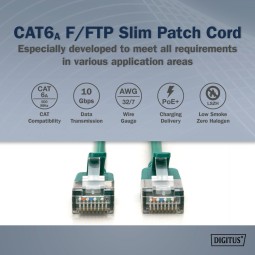 Digitus CAT6A F-FTP Patch Cable 5m Green