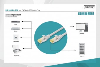 Digitus CAT 6A S-FTP patch cord, Cu, LSZH