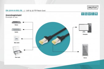 Digitus CAT 6A S-FTP patch cord, Cu, LSZH