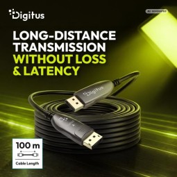 Digitus DisplayPort AOC Hybrid fiber optic UHD 8K cable 100m Black