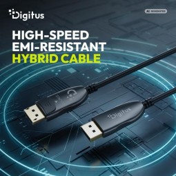 Digitus DisplayPort AOC Hybrid fiber optic UHD 8K cable 50m Black