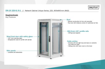 Digitus 22U network rack, Unique