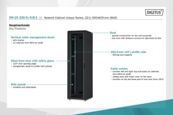 Digitus 22U network rack, Unique