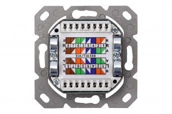 Digitus CAT 6A Class EA network outlet,shielded,2xRJ45,LSA