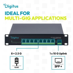 Digitus DN-95333 8-Port 2.5G Unmanaged PoE+ Switch