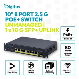 Digitus DN-95333 8-Port 2.5G Unmanaged PoE+ Switch