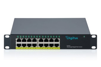 Digitus DN-95334 16-Port Gigabit Unmanaged PoE+ Switch