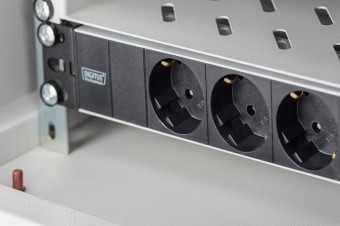 Digitus DN-95411 aluminium outlet strip 3 safety outlets 2m supply safety plug