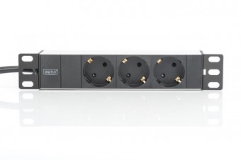 Digitus DN-95411 aluminium outlet strip 3 safety outlets 2m supply safety plug