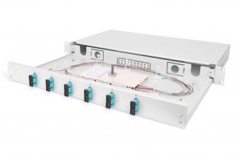 Digitus FO splice box, 1U, equipped, 6x SC DX, OM3