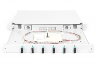 Digitus FO splice box, 1U, equipped, 6x SC DX, OM3