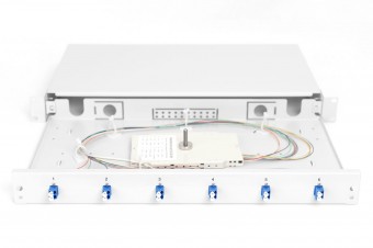 Digitus FO splice box, 1U, equipped, 6x LC DX, OS2