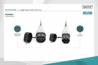 Digitus EV charging cable type 2 to type 2 5m Black