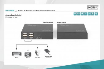 Digitus HDBaseT 2.0 HDMI KVM Extender Set 100m