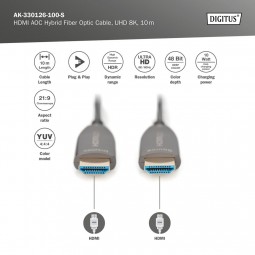 Digitus HDMI Ultra High Speed connection cable Type-A 10m Black