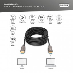 Digitus HDMI Ultra High Speed connection cable Type-A 10m Black
