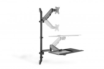 Digitus Sit-Stand Workstation wall single mount, black