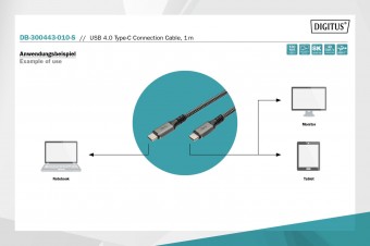 Digitus USB 4.0 Type-C connection cable 1m Black
