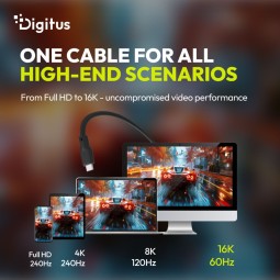 Digitus USB Silicone connection USB-C - USB-C cable 1m Black