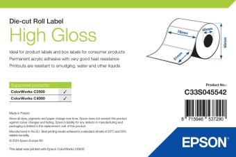 Epson S045542 High Gloss címkeszalag 76mm x 51mm 610pcs