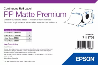 Epson PP Matte Label Premium címkeszalag 105mm x 55m