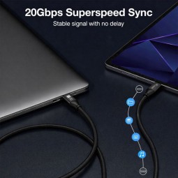 EQuip 2 in 1 USB-C to C + HDMI Cable 4K/60Hz 1m Black