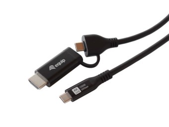 EQuip 2 in 1 USB-C to C + HDMI Cable 4K/60Hz 2m Black