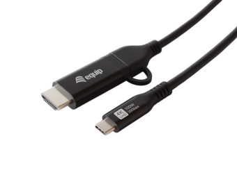 EQuip 2 in 1 USB-C to C + HDMI Cable 4K/60Hz 2m Black