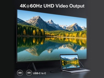 EQuip 2 in 1 USB-C to C + HDMI Cable 4K/60Hz 2m Black