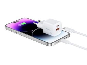 EQuip 2-Port 20W GaN USB PD Charger White