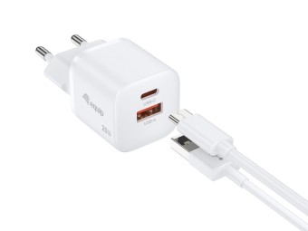 EQuip 2-Port 20W GaN USB PD Charger White