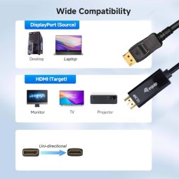 EQuip DisplayPort male to HDMI male 4K Adapter Cable 2m Black
