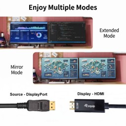 EQuip DisplayPort male to HDMI male 4K Adapter Cable 3m Black